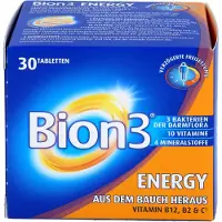 Wick Comprimés Bion3 Energy pour le soutien intestinal & énergétique, 30 comprimés