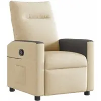 vidaXL Fauteuil relax Tissu Crème