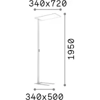 Ideal Lux Lampadaire Moderne Confort Métal Blanc Led 76W K Lumière Chaude 3000K