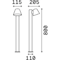 Ideal Lux Lampadaire Moderne Gaz Aluminium Café 1 Lumière Gu10