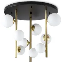 Ideal Lux Plafonnier moderne Perlage Métal Noir 9 Lumières G9 15W 3000K Ip20