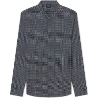 Armani Exchange pour homme. XM000625AF13184FB433 Chemise Monogram navy (L), Noir, Casuel, Coton, Manche longue