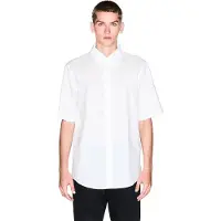 Armani Exchange pour homme. XM001935AF16631U0009 Chemise régulière blanche (XL), Casuel, Coton, Manche courte