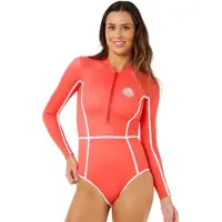 Rip Curl Classic Surf Woman Long Sleeve Front Zip Shorty Rouge 2XL Femme