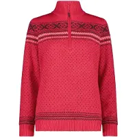 CMP 7h86505 Half Zip Sweater Rouge,Rose L Femme