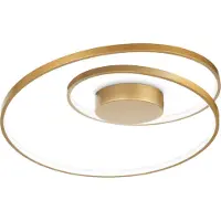Ideal Lux OZ PL plafonnier rond avec diffuseur en caoutchouc opale structure laiton design moderne