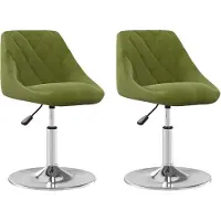 vidaXL Chaise de salle à manger 2 pcs. Pivotantes Vert clair Velours