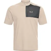 Jack Wolfskin Sucol Half Zip Short Sleeve T-shirt Beige M Homme