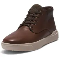 Timberland pour homme. TB0A5UVN2011 Seneca Bay - Baskets à lacets en cuir à mi-hauteur - marron (40), Plat, Casuel