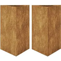 vidaXL Jardinières 2 pcs triangulaire acier résistant aux intempéries