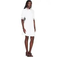 Armani Exchange pour femme. XW001739AF13401U1003 Robe cintrée blanche (S), Casuel, Polyester, Manche courte