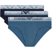 Emporio Armani pour homme. EM000258_AF18886 Set 3 Briefs Fit blue, navy (S), Bleu, Homewear, Coton, Marine