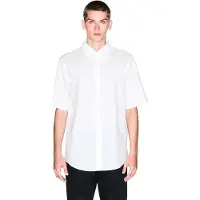 Armani Exchange pour homme. XM001935AF16631U0009 Chemise régulière blanche (S), Casuel, Coton, Manche courte