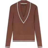 Armani Exchange pour femme. XW002242AF10352U6136 Pull à col V marron (L), Casuel, Viscose, Manche longue
