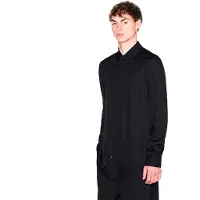 Armani Exchange pour homme. XM001817AF13235UC001 Chemise classique noire (M), Casuel, Viscose, Manche longue