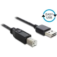 DeLOCK Easy - Câble USB - USB (M) reversible pour USB type B (M) - USB 2.0 - 50 cm - noir