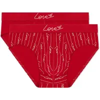 Emporio Armani pour homme. EM000251_AF19049 Lot de 2 slips rouges San Valentine (M), Homewear, Coton