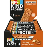 Be-Kind Barres Protéinées Noix Crunchy Beurre De Cacahuète Sans Gluten 600g - Collation Santé Riche En Protéines Et Fibres