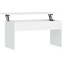 Syfax Table basse Blanc 102x50,5x52,5 cm Bois d'ingénierie