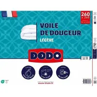 Dodo - Couette ultra légère 100 g/m² - Voile doux - 240 x 260 cm - Blanc