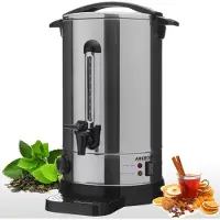 Arebos bouilloire pour vin chaud 1650 W, distributeur de boissons chaudes, chauffe-eau automatique, 20 litres, avec égouttoir, bec verseur