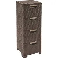 Curver Bibliothèque avec 4 tiroirs STYLE brun foncé