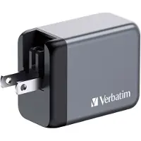 Verbatim Gan 65W2Xusb-C/Usb-A chargeur secteur + adaptateur Eu/Uk/Us Gnc-65 32201