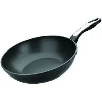 Ibili Wok, en fonte d'aluminium, noir, Ø 28 cm, rond, hauteur : 8 cm