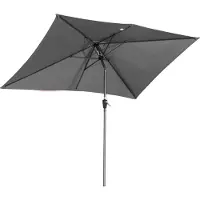 Angel Living 300x200cm Parasol en aluminium avec manivelle et inclinaison pour terrasse de jardin Gris
