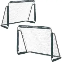 Relaxdays but de foot jardin, set de 2, enfants & adultes, HBT : 110 x 150 x 75 cm, métal, buts stables football, gris