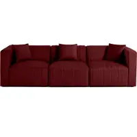 Best Mobilier Lisa Design Nova - canapé modulable 3 places - en velours , Rouge
