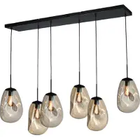 Masterlight Lampe suspendue Lava 6x verre doré Ø 22,5cm