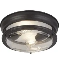 Searchlight Glasgow 2Lt Flush - Noir et verre, IP44