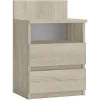Top E Shop Topeshop M1 Table de chevet SONOMA MAT 2 tiroirs Chêne