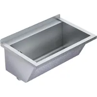 Kwc Lavabo mural , modèle SIRIUS, en acier inoxydable, dimensions 750 x 354 x 500 mm, bonde à gauche