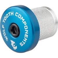 Wolf Tooth Expander, incl. capuchon Ahead avec 5mm Spacer intégré, 1 1/8", blue