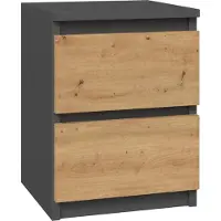 Top E Shop Topeshop M2 ANTRACYT/ARTISAN table de nuit/table de chevet 2 tiroir(s) Anthracite, Chêne, Bois
