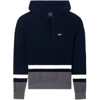 Armani Exchange pour homme. XM002171AF22240MB492 Pull Waffle Deep navy (L), Bleu, Casuel, Coton, Manche longue