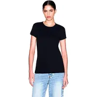 Armani Exchange pour femme. XW002293AF17173UC001 T-shirt slim noir (L), Casuel, Coton, Manche courte