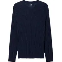 Armani Exchange pour homme. XM002161AF20139UB101 Pull à col roulé bleu marine (XS), Blanc, Casuel, Coton, Manche longue