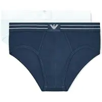 Emporio Armani pour homme. EM000401_AF18884 Lot de 2 slips Logolabel bleu, turquoise (M), Homewear, Coton