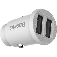 Baseus Grain 2X Chargeur de voiture Usb 5V 3.1A (Blanc)