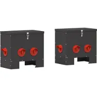 Syfax Mangeoire pour poules 2 pcs Noir 40,5 x 25 x 38 cm