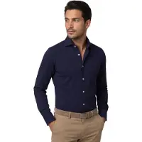 R2 Chemise Uni Bleu Foncé