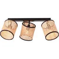 Brilliant Wiley rampe de spots 3flg bois clair/noir bois clair/noir 99535/06