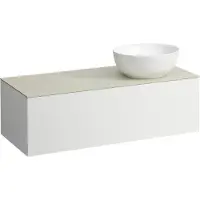 Laufen Il Bagno Alessi Élément à tiroirs, plateau en pierre Calce Avorio, découpe à droite, 120x50x37cm, pour vasque de toilette H81897 5, H4313130979901