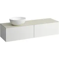 Laufen Il Bagno Alessi Élément à tiroirs, 1 trou pour robinet, plaque de pierre Calce Avorio, découpe à gauche, 160x50x37cm, pour vasque de toilette H81897 5, H4313550979991