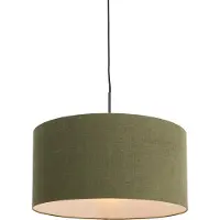 QAZQA Suspension noire avec abat-jour vert 50 cm - Combi 1