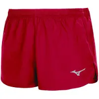 Mizuno Short de course RB Split pour homme - U2EBB565, couleur : rouge, taille : XL