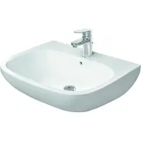 Duravit D-code vask 65 cm med hanehul (500 mm, 650 mm)